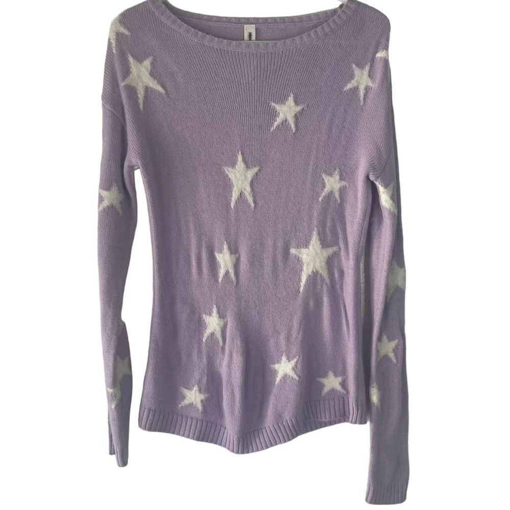Aeropostale‎ Women's Size Small Purple Star Soft Round Neck Sweater